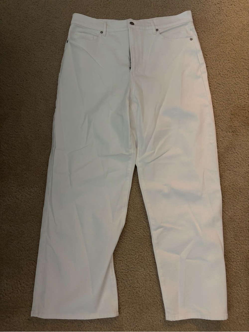 Rivete White Wide Leg Crop Jeans 32 Tall
